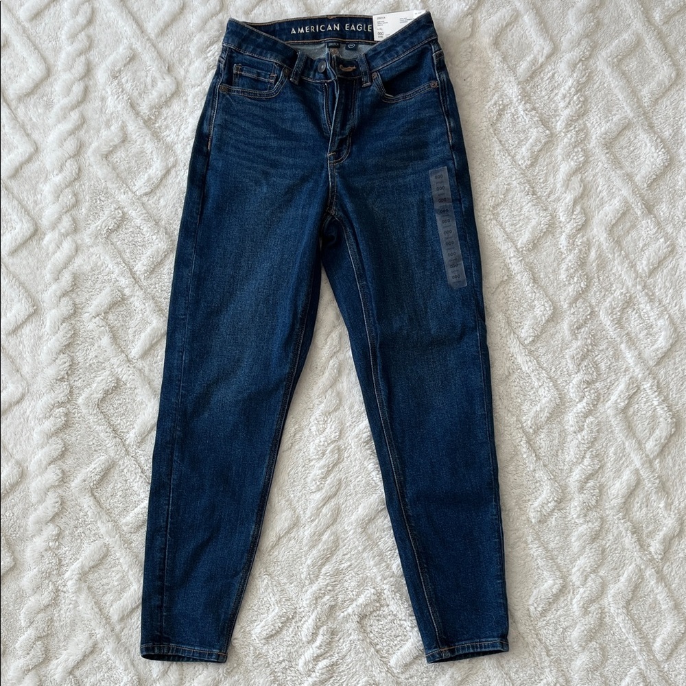 American Eagle Outfitters Women's Dark Blue High Rise Jeans